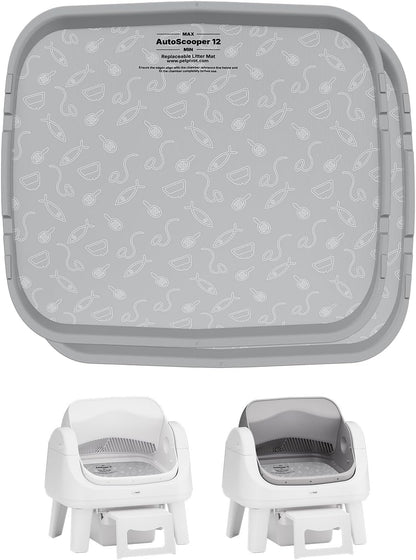 Litter Pad for Autoscooper 12, Waterproof Scratch-Resistant Non-Stick Pad, 15.39 x 13.74 Inches, Fit for Autoscooper 12 Self-Cleaning Litter Boxes, 2-Pack