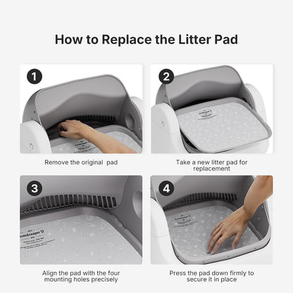 Litter Pad for Autoscooper 12, Waterproof Scratch-Resistant Non-Stick Pad, 15.39 x 13.74 Inches, Fit for Autoscooper 12 Self-Cleaning Litter Boxes, 2-Pack